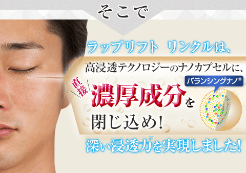 高浸透テクノロジーのナノカプセルに、直接濃厚成分を閉じ込め